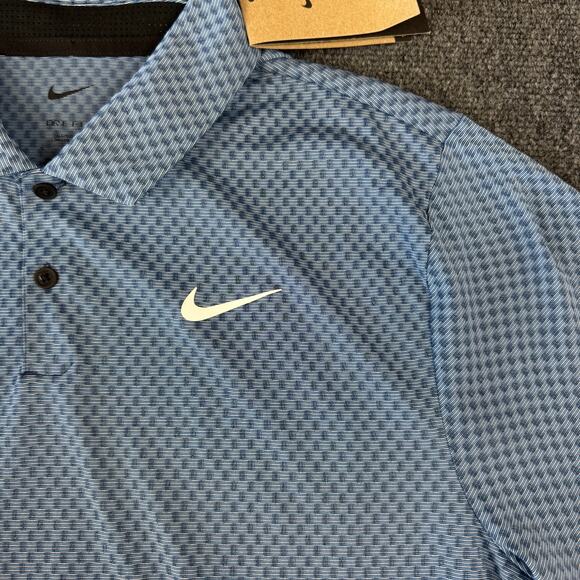 Nike Dri-Fit Tour Golf Polo Mens Size Small Tall Shirt Blue Textured FD5741-410 - Picture 3 of 9
